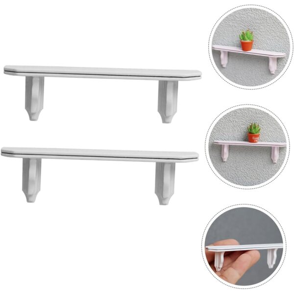 VICASKY 2 PCS Miniatura Mensole Da Parete in Legno Bianco per Casa delle Bambole 1:12