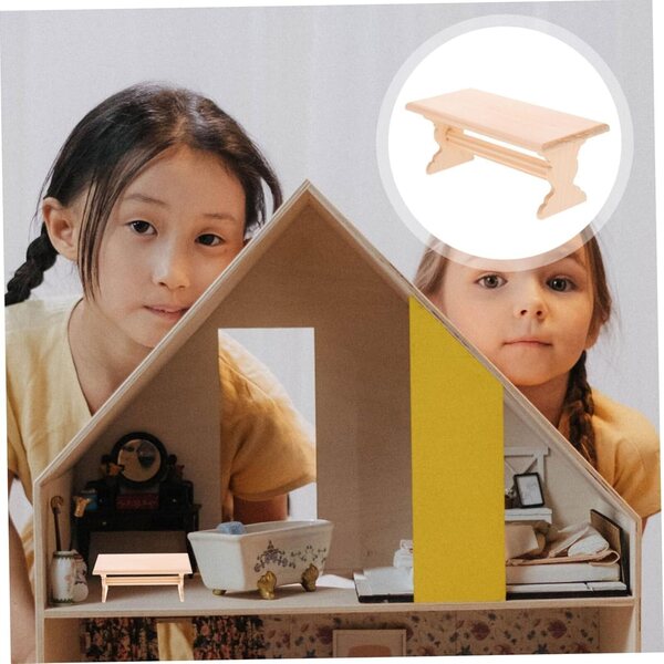 VICASKY Panca in Legno Miniatura per Casa delle Bambole - Mobili in Miniatura Realistici