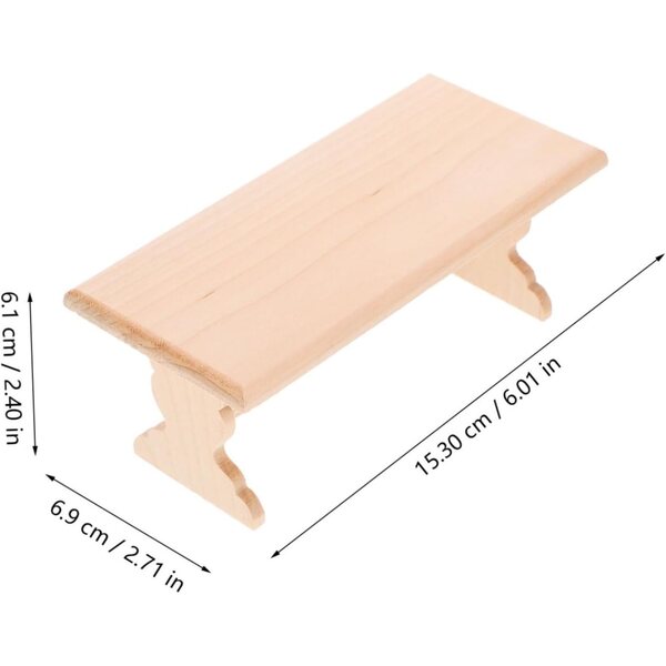 VICASKY Panca in Legno Miniatura per Casa delle Bambole - Mobili in Miniatura Realistici