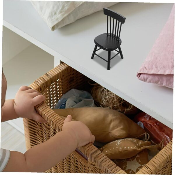 VICASKY Sedie in Miniatura in Legno per Casa delle Bambole, Eleganti e Resistenti
