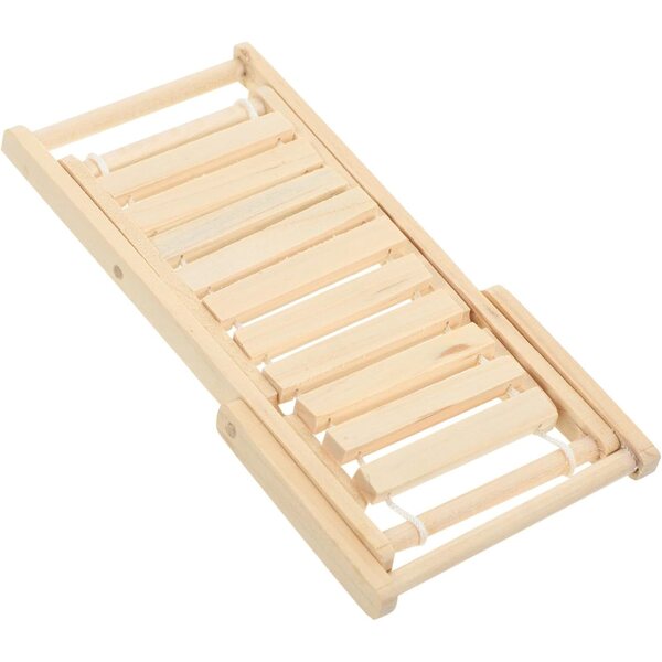 VICASKY Mini-Strandstuhl aus Holz für Puppenhaus und kreative Dekorationen