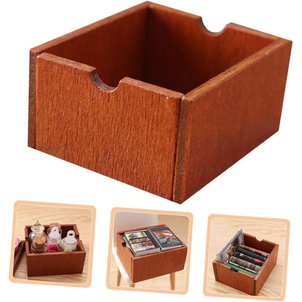 VICASKY 6 Stück Miniatur-Puppenhauskörbe aus Holz, realistische Dekorationen