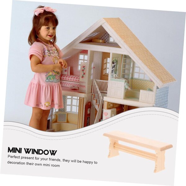 VICASKY Holzbank-Miniatur für Puppenhaus-Dekoration, realistisch