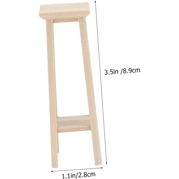 VICASKY 2 Mini-Holzhocker in Beige für Puppenhaus- und Gartendekorationen