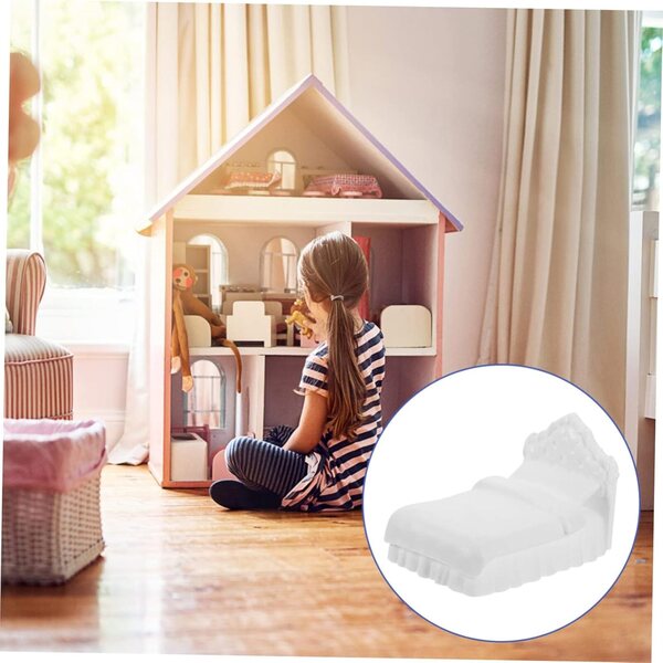 Letto Matrimoniale in Miniatura VICASKY per Casa delle Bambole, Design Elegante e Leggero