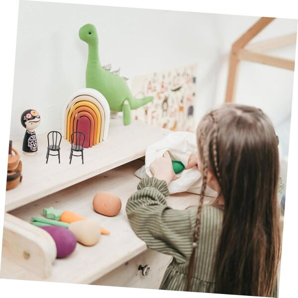 VICASKY 2 realistische Miniaturstühle für Puppenhäuser und Mikrolandschaften