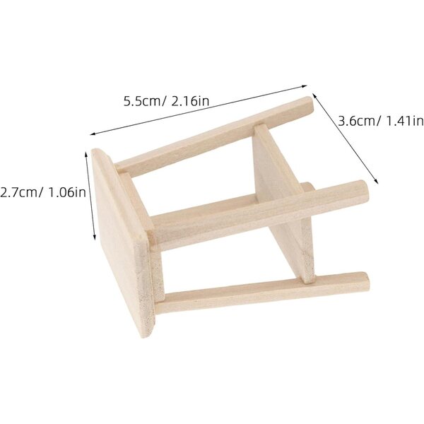 VICASKY Sgabelli Miniatura in Legno 2 pezzi per Casa delle Bambole 1:12 Beige