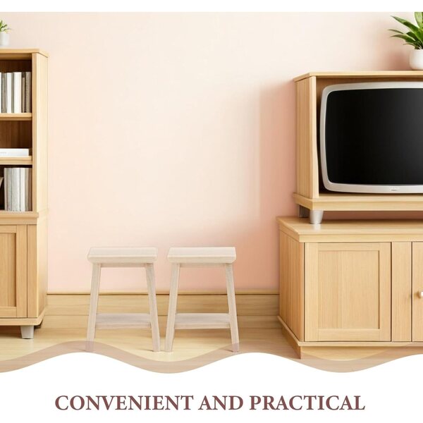 VICASKY Sgabelli Miniatura in Legno 2 pezzi per Casa delle Bambole 1:12 Beige