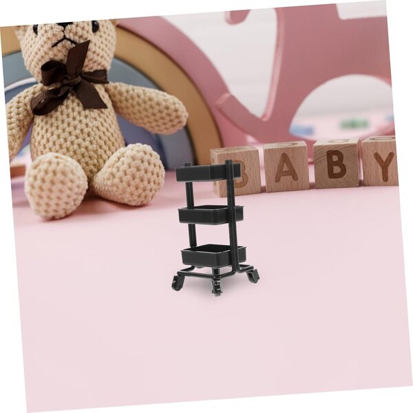 VICASKY 3-lagiger Mini-Wagen für Puppenhaus, Miniaturdekoration 9x4,6 cm