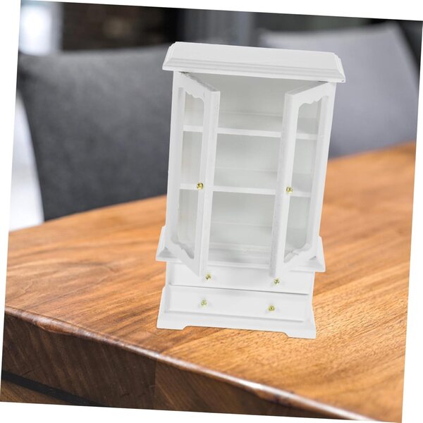 VICASKY Miniatur-Bücherregal aus weißem Holz, 3 Regale, Maßstab 1:12, für Puppenhaus