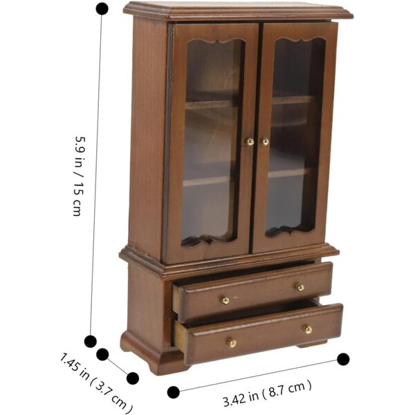 VICASKY Miniatur-Bücherregal aus Holz für Puppenhäuser, elegant und funktional