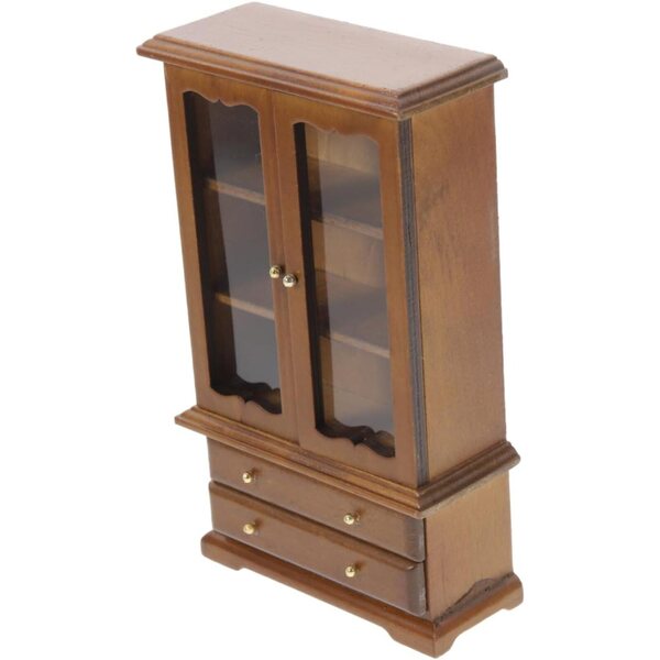 VICASKY Miniatur-Bücherregal aus Holz für Puppenhäuser, elegant und funktional