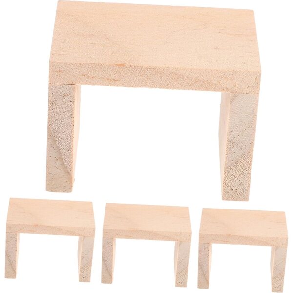 VICASKY 4 Mini-Holzhocker für Puppenhäuser, realistische und widerstandsfähige Modelle
