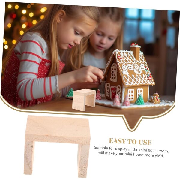 VICASKY 4 Mini-Holzhocker für Puppenhäuser, realistische und widerstandsfähige Modelle