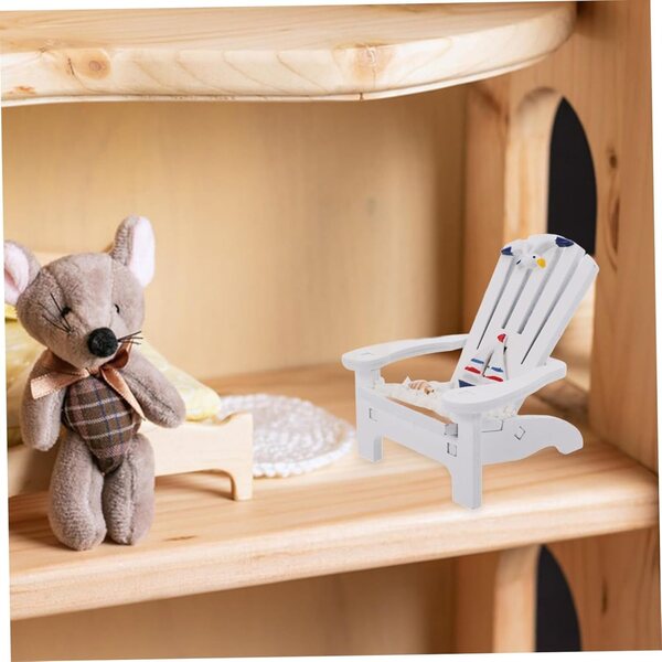 VICASKY 2-teiliger Miniaturstuhl aus Holz für Puppenhaus im Küstenstil