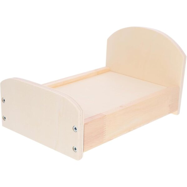 VICASKY Miniaturbett für Holzpuppen, 23 x 15 x 12,5 cm, Heimdekoration