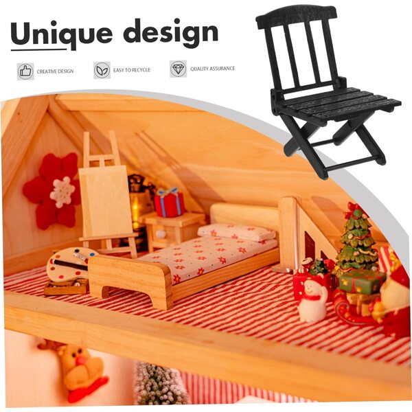 VICASKY Set mit 6 Mini-Miniatur-Strandstühlen für Heimdekorationen und Mikrolandschaften