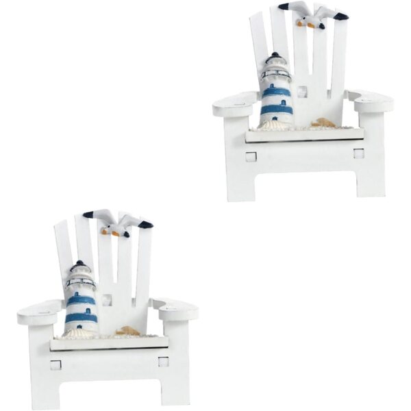 ABOOFAN Set 2 Mini Sedie Faro in Legno Decorazioni Spiaggia per Casa e Foto