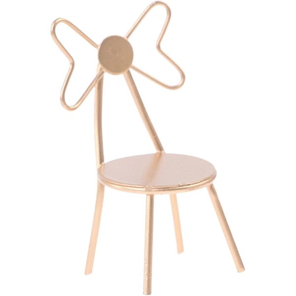 VICASKY Mini goldener Metallstuhl für Mikrolandschaft und Puppenhaus
