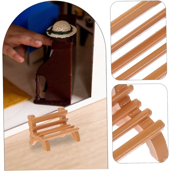 VICASKY Mini panca in plastica per casa delle bambole, set 4 pezzi, vintage