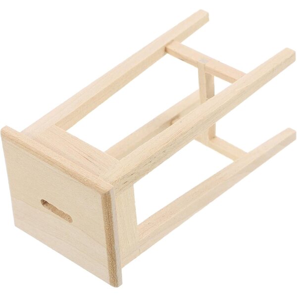 VICASKY 2pz Mini Sgabello in Legno per Casa delle Bambole Decorazione Realistica