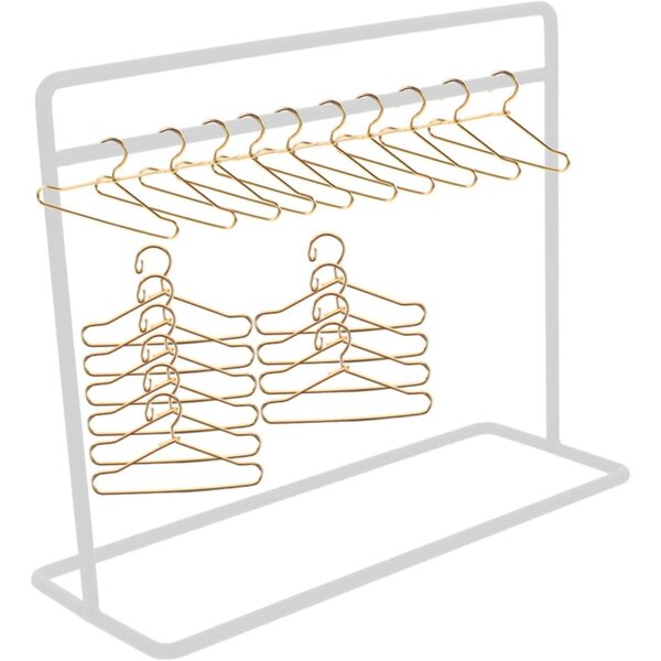VICASKY Set aus Kleiderbügeln und 20 Kleiderbügeln für Eisenpuppen – Mini-Puppenhausmöbel