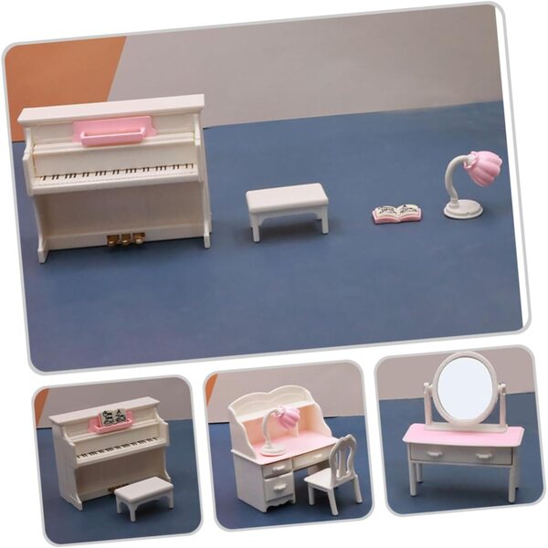 VICASKY Kit Casa delle Bambole Miniatura con Mobili in Legno e Accessori Decorativi