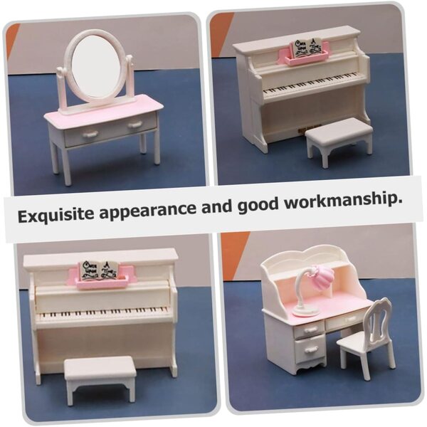 VICASKY Kit Casa delle Bambole Miniatura con Mobili in Legno e Accessori Decorativi