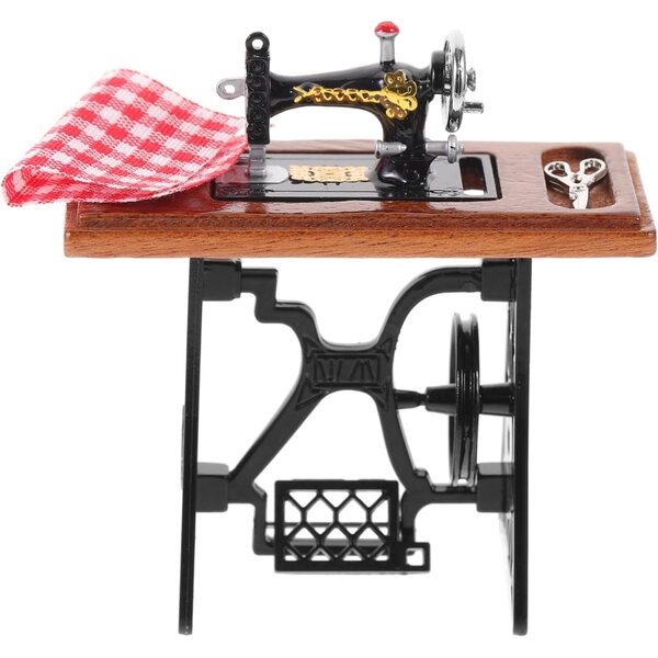 VICASKY Mini-Retro-Nähmaschine für Puppenhaus-Vintage-Dekoration