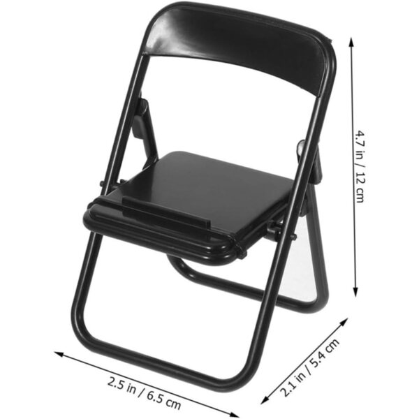 VICASKY 24 mini sedie pieghevoli nere in plastica, supporto decorativo e per smartphone
