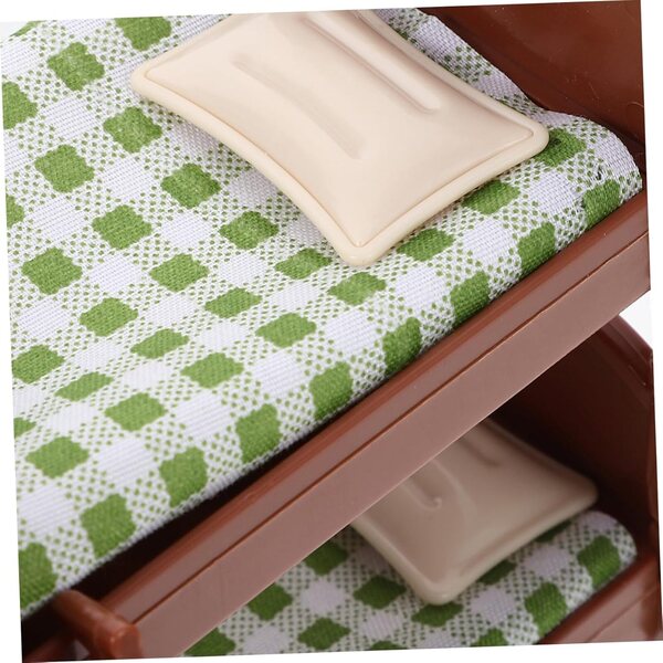 VICASKY Mini Letto a Castello in Plastica per Casa delle Bambole 10x9,6 cm