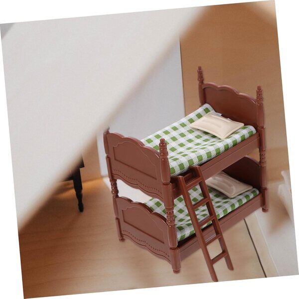 VICASKY Mini Letto a Castello in Plastica per Casa delle Bambole 10x9,6 cm
