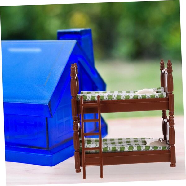VICASKY Mini Letto a Castello in Plastica per Casa delle Bambole 10x9,6 cm