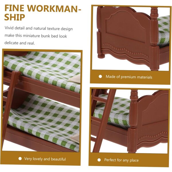 VICASKY Mini Letto a Castello in Plastica per Casa delle Bambole 10x9,6 cm
