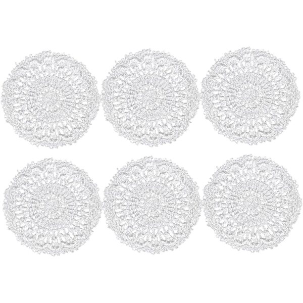 VICASKY Set mit 6 Mini-Spitzen-Tischsets 1:12 für Puppenhaus, dekorativ, Weiß