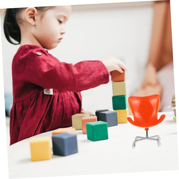 VICASKY Mini-Drehstuhl aus Kunststoff, Puppenhaus-Dekorationsspielzeug
