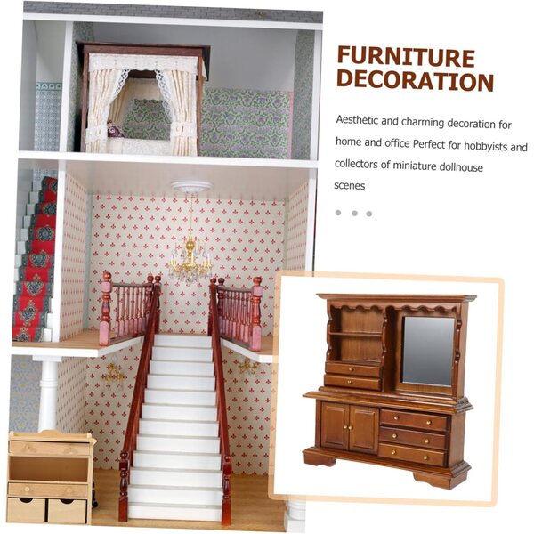 VICASKY Cassettiera in Miniatura in Legno per Casa delle Bambole - Mobili Decorativi Realistici
