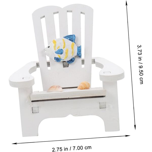 ABOOFAN 5 Pezzi Mini Sedie da Spiaggia in Legno per Casa delle Bambole e Decorazioni