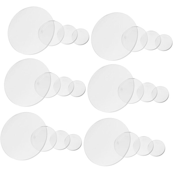 BESTonZON Basi in Miniatura Acrilico Rotonde 40 Pezzi di Varie Dimensioni per Figure
