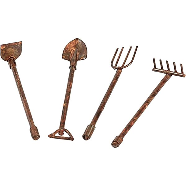 Metall-Gartenkelle für Puppenhaus – 4-teiliges Set im Maßstab 1:12