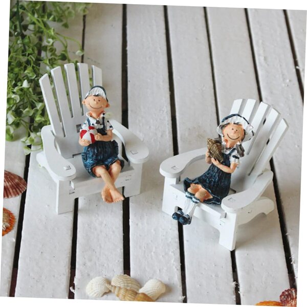 Ciieeo Bambola in Legno da Spiaggia Decorativa per Casa, Ufficio e Auto 9x9,5x9 cm