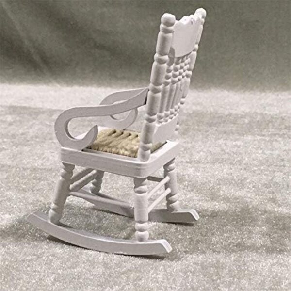 Set 2 Sedie a Dondolo in Legno 1:12 Miniatura Bianca per Decorazioni e Giocattoli