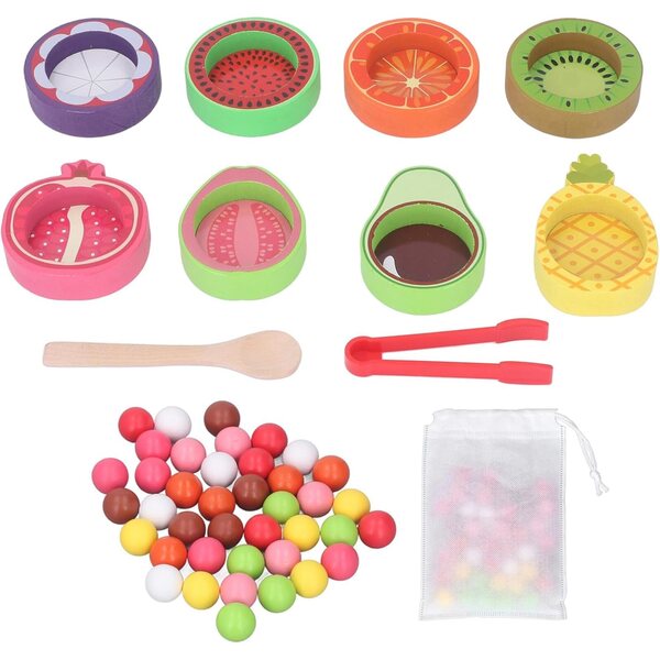 RiToEasysports Palline di Legno per Classificazione Colori Gioco Educativo Bambini