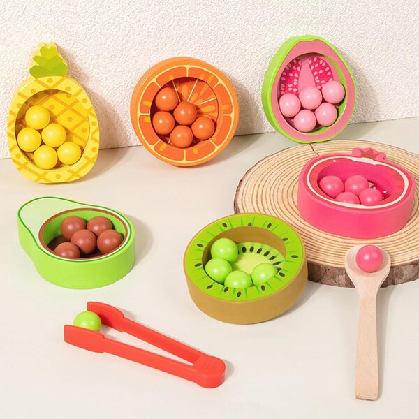 RiToEasysports Palline di Legno per Classificazione Colori Gioco Educativo Bambini