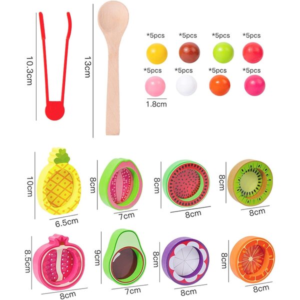 RiToEasysports Palline di Legno per Classificazione Colori Gioco Educativo Bambini