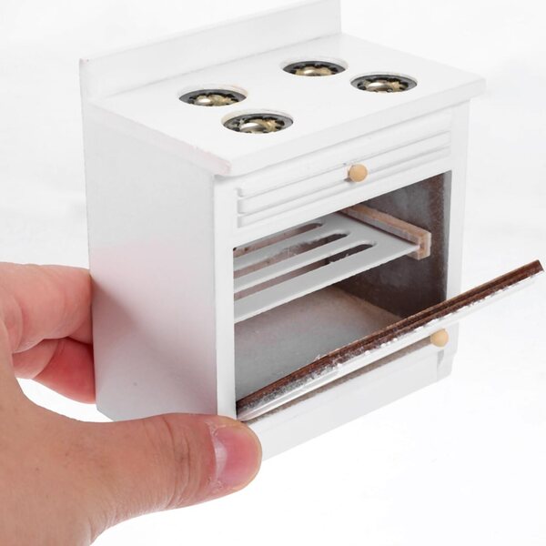ibasnice Casa delle Bambole Miniatura Set Cucina con Lavello, Fornello e Mobili Bianchi