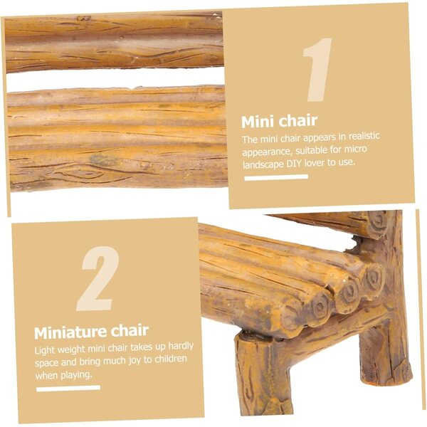 YARNOW Mini Sedia in Resina per Villaggi Fatati e Supporto Telefono Decorativo 7x5x4cm