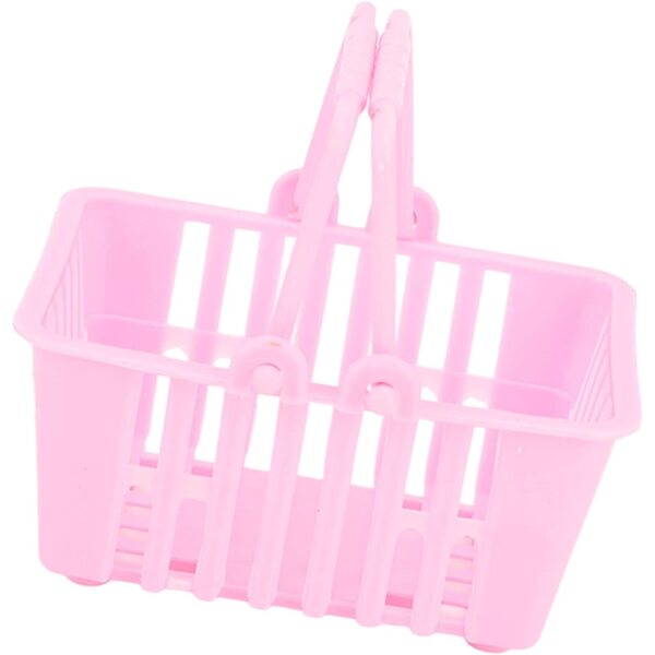 RiToEasysports 10 Mini-Einkaufskörbe aus rosa Kunststoff für Puppenhäuser