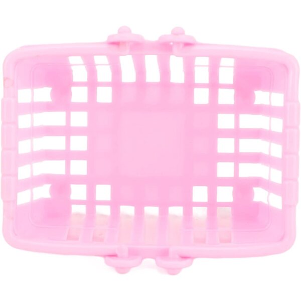 RiToEasysports 10 Mini-Einkaufskörbe aus rosa Kunststoff für Puppenhäuser