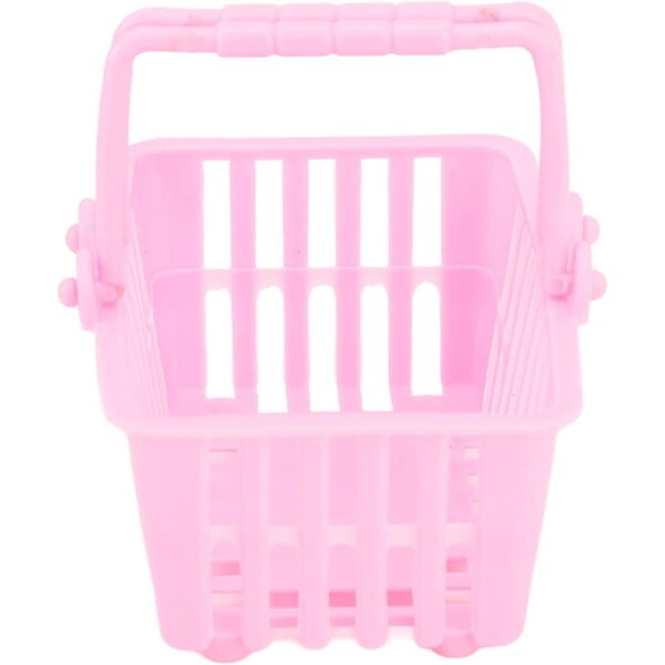 RiToEasysports 10 Mini-Einkaufskörbe aus rosa Kunststoff für Puppenhäuser